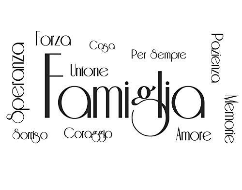 ADESIVI MURALI FRASI CITAZIONI FAMIGLIA AMORE CASA SPERANZA FORZA CORAGGIO  SORRISO MEMORIE Wall Stickers Adesivo Murale Frase Famiglia Amore  Decorazione interni Frasi e Citazion