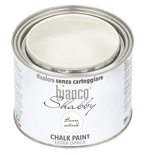 CHALK PAINT Bianco Naturale Pittura Shabby Chic Vintage per Mobili e Pareti  EXTRA OPACO (2 x 500 ml) : : Fai da te