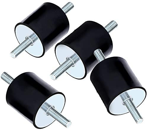 Keenso 4 Pezzi Supporti In Gomma Antivibranti M6 - Silentblock Maschio Per Auto, Barca, Motore, Compressore (VV20x10 M6x18)