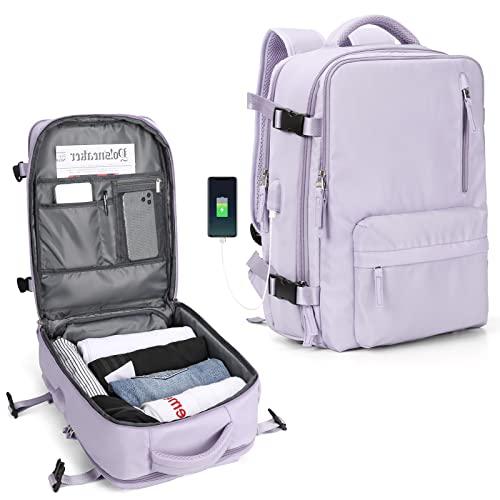 Zaino da viaggio grande da donna, da viaggio, zaino da escursionismo,  sportivo da esterno impermeabile, zaino da scuola casual,laptop da 14  pollici con porta di ricarica USB, scomparto per scarpe