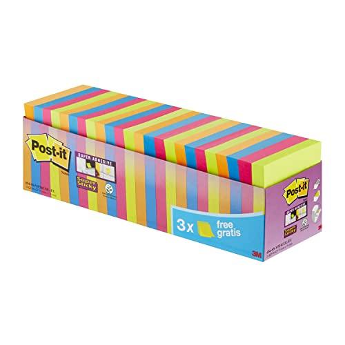 Post-it Foglietti Super Sticky, Collezione Playful da 6 blocchetti, 90  Fogli/blocco, 76mm x 76mm, Colori Rosso, Arancione, Giallo, Verde, Azzurro,  Viola : : Cancelleria e prodotti per ufficio