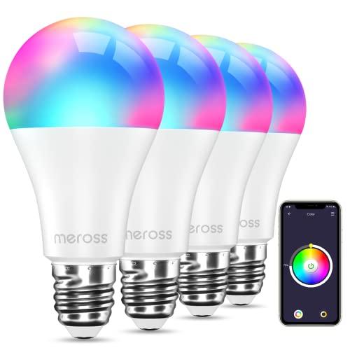 meross 4 pcs Lampadine WiFi Smart con LED, Lampada Alexa