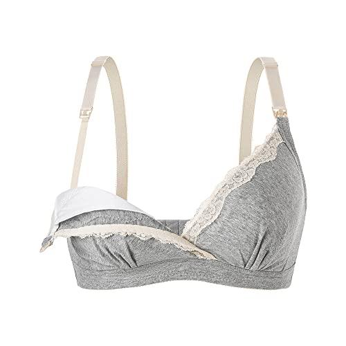 Toeecy Reggiseno Allattamento In Cotone Donna Senza Ferretto Pizzo