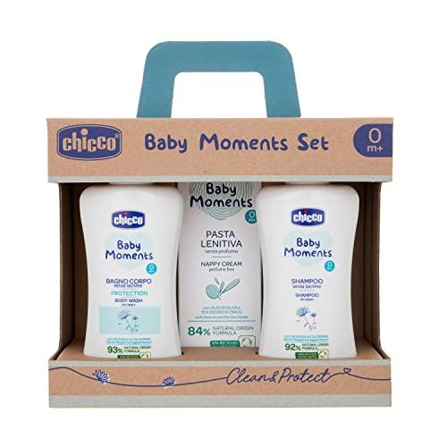 Chicco Baby Moments Set con Bagno Corpo da 200 Ml, Shampo Senza Lacrime da 200 ml, Pasta Lenitiva da 100 Ml, 0 Mesi + Chicco Baby Moments Set con Bagno Corpo da 200 Ml, Shampo Senza Lacrime da 200 ml, Pasta Lenitiva da 100 Ml, 0 Mesi +