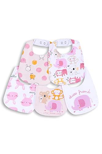 Chicco Set bavaglie in morbido cotone, Bavaglie Unisex 0-24, Rosa, taglia unica (pacco da 5) Chicco Set bavaglie in morbido cotone, Bavaglie Unisex 0-24, Rosa, taglia unica (pacco da 5)