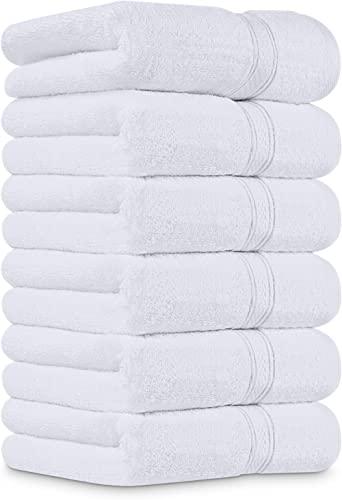 Utopia Towels - Set di Asciugamani Mani (6 Pezzi, 41x 71 cm) - 100% Cotone  - Perfezionare per Hotel & Spa - Massima Morbidezza e assorbenza da Parte di  (Bianco)
