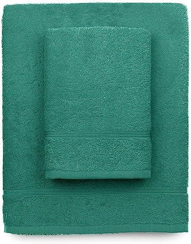 zer0bed, Asciugamani Bagno Verde Acqua, Set 2 Asciugamani Bagno, Asciugamano  Viso, Asciugamano Bidet, Tinta Unita, Verde Acqua, Cotone, 100 Percento, Set  2 pezzi