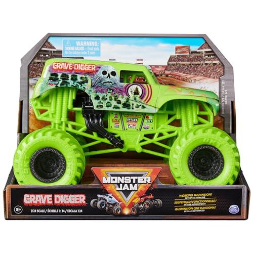 MONSTER JAM, Monster Truck ufficiale Grave Digger, veicolo pressofuso da collezione, scala 1:24, giocattoli per bambini per ragazzi e ragazze dai 3 anni in su MONSTER JAM, Monster Truck ufficiale Grave Digger, veicolo pressofuso da collezione, scala 1:24, giocattoli per bambini per ragazzi e ragazze dai 3 anni in su